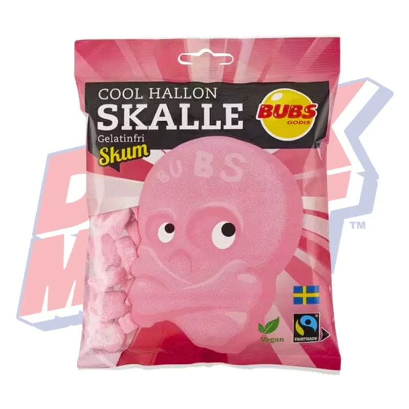 BUBSGodisCoolRaspberryFoamSkulls Sweden 90g Mogulgus