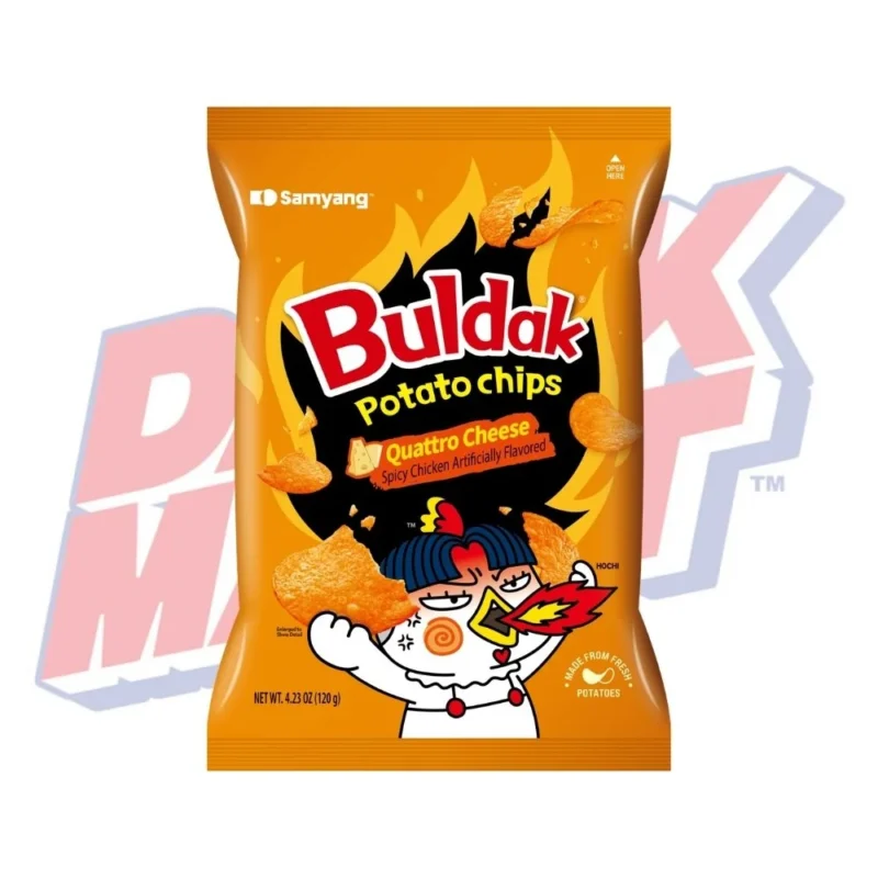 Buldak Potato Chips Quattro Cheese Spicy Chicken 4.23oz 280cb012 c802 40dc 816a 7fa71125bdf7 Mogulgus